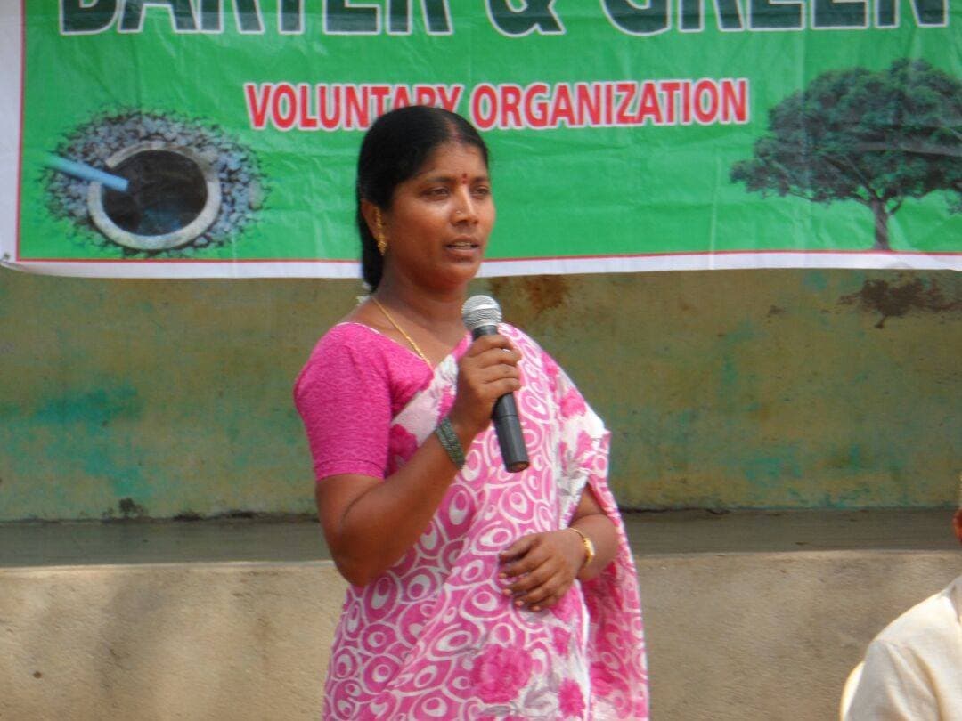 Voluntary leader addressing villagers · early bNg awareness drive